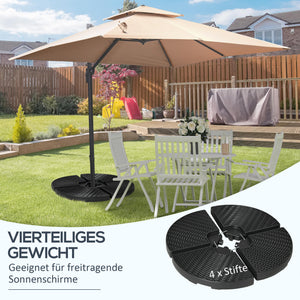 Sonnenschirmgewicht 52-68kg HDPE wetterfest Schwarz