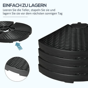 Sonnenschirmgewicht 52-68kg HDPE wetterfest Schwarz