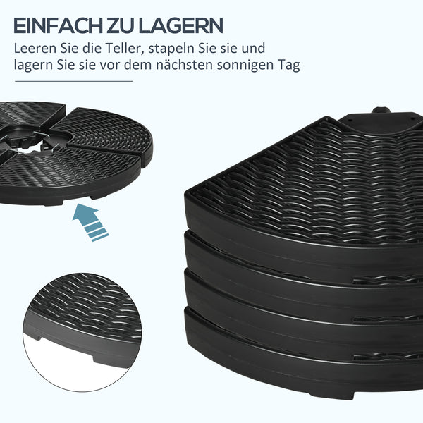 Sonnenschirmgewicht 52-68kg HDPE wetterfest Schwarz