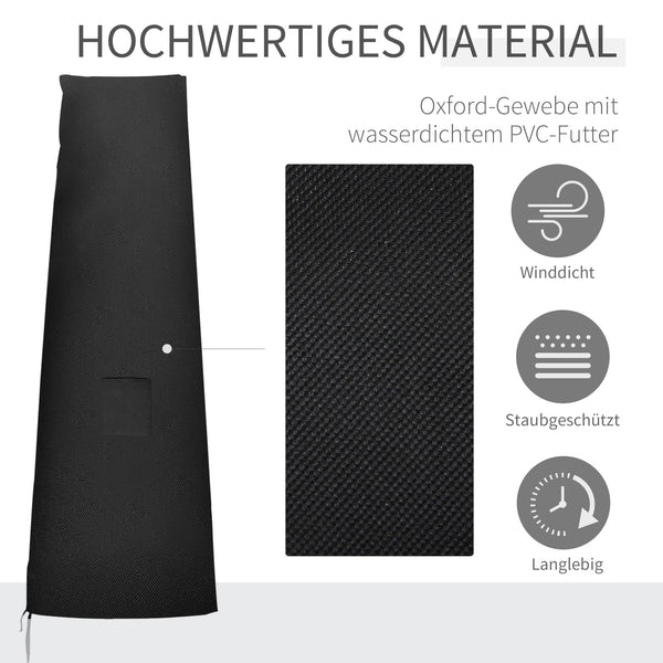 Sonnenschirmhülle wasserdicht bis Ø400cm Oxfordstoff Schwarz