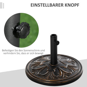 Sonnenschirmständer für Garten Balkon bis 48mm 13kg antik bronze