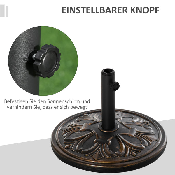 Sonnenschirmständer für Garten Balkon bis 48mm 13kg antik bronze