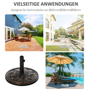 Sonnenschirmständer für Garten Balkon bis 48mm 13kg antik bronze