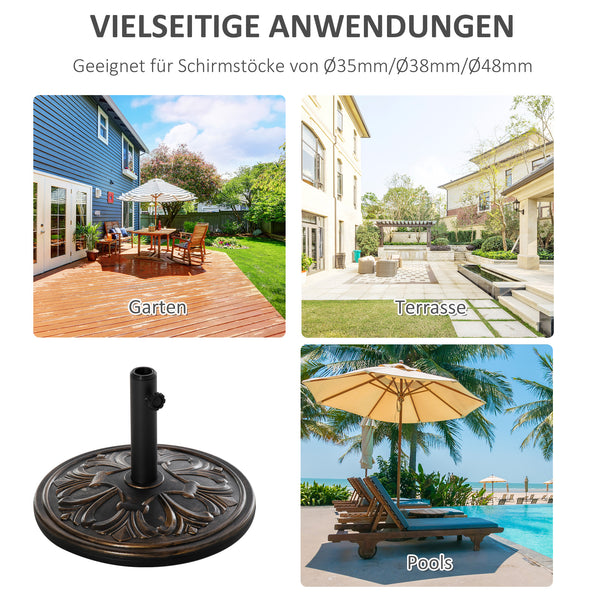 Sonnenschirmständer für Garten Balkon bis 48mm 13kg antik bronze