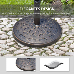 Sonnenschirmständer rund für Balkon Terrasse Garten 14kg bronze