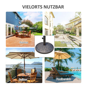 Sonnenschirmständer rund für Balkon Terrasse Garten 14kg bronze