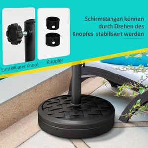 Sonnenschirmständer rund 18kg aus Beton schwarz