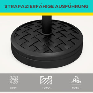 Sonnenschirmständer rund 18kg aus Beton schwarz
