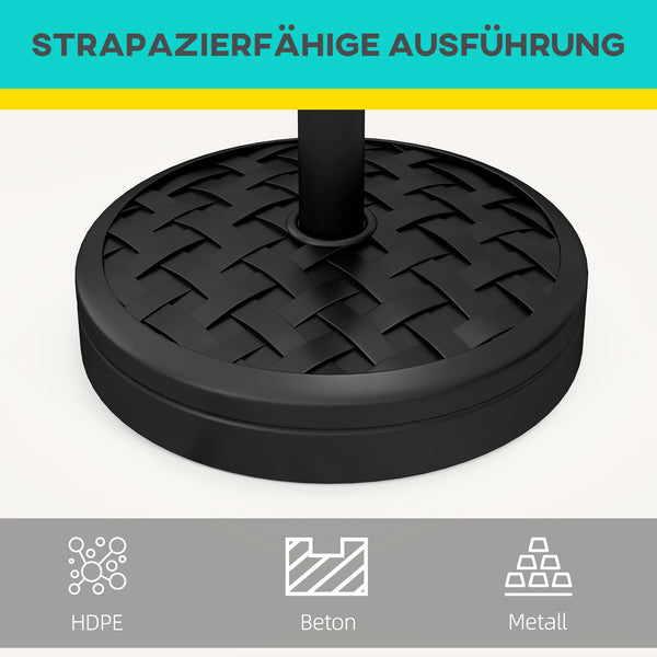 Sonnenschirmständer rund 18kg aus Beton schwarz