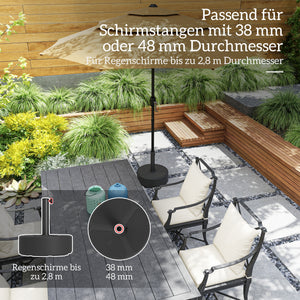 Sonnenschirmständer befüllbar rund für Sand Wasser 20kg schwarz