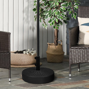 Sonnenschirmständer 29kg Rattanoptik HDPE Schwarz