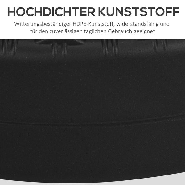Sonnenschirmständer 29kg Rattanoptik HDPE Schwarz
