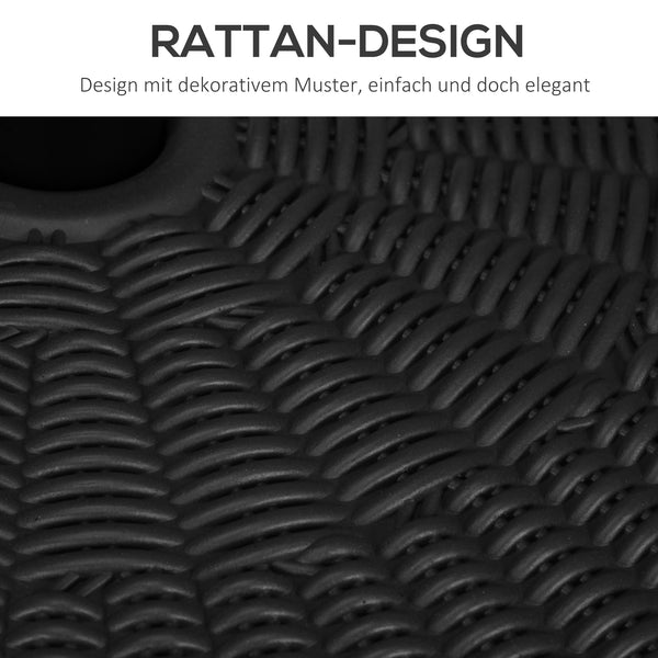 Sonnenschirmständer 29kg Rattanoptik HDPE Schwarz