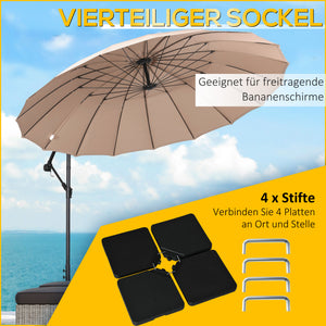 Sonnenschirmständer 4-teilig für Ampelschirm befüllbar bis 70kg