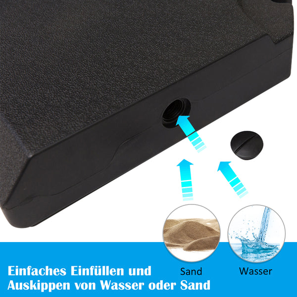 Sonnenschirmständer 4 Elemente bis 120kg 100x100x95cm