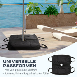 Sonnenschirmständer bis 50kg mit Schaufel Schwarz