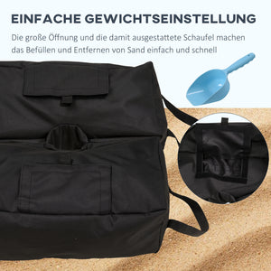 Sonnenschirmständer bis 50kg mit Schaufel Schwarz