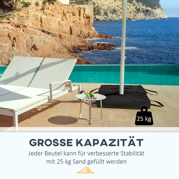 Sonnenschirmständer bis 50kg mit Schaufel Schwarz
