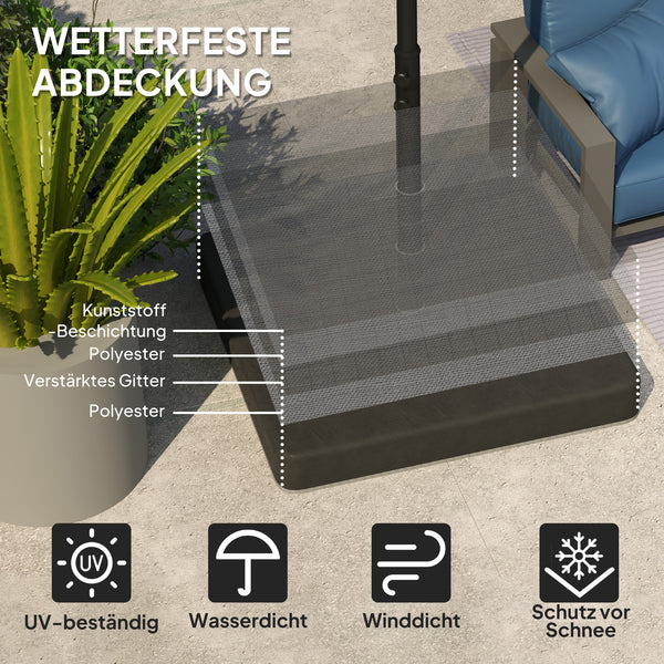 Basisgewichte für Sonnenschirmständer befüllbar wasserdicht schwarz