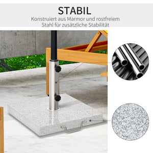 Sonnenschirmständer halbrund für Balkon und Garten aus Edelstahl