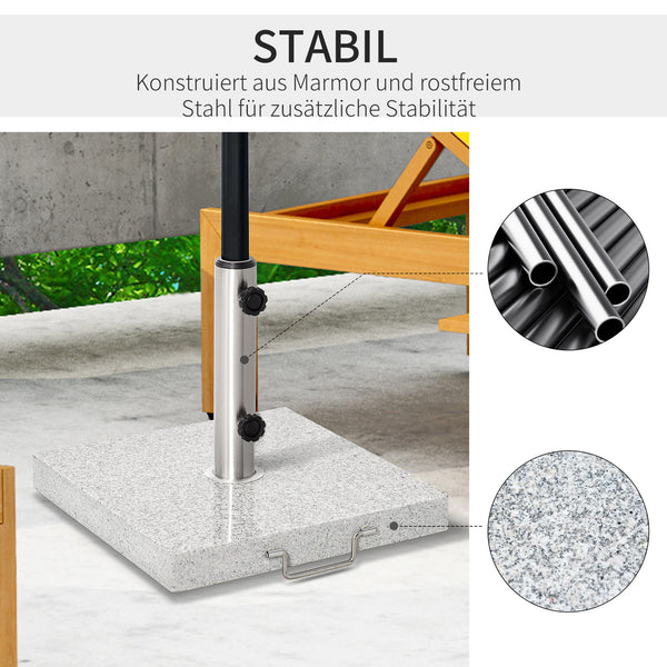 Sonnenschirmständer halbrund für Balkon und Garten aus Edelstahl