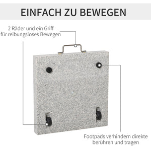 Sonnenschirmständer halbrund für Balkon und Garten aus Edelstahl