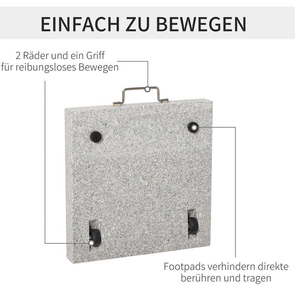 Sonnenschirmständer halbrund für Balkon und Garten aus Edelstahl