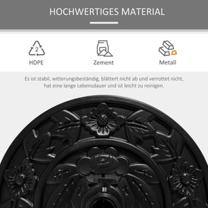 Sonnenschirmständer HDPE 9kg halbrund Schwarz