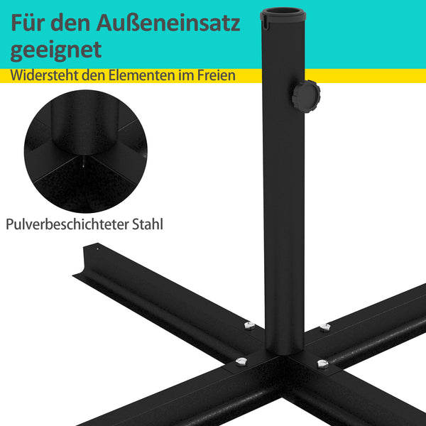 Sonnenschirmständer Kreuzständer Ø38-48mm stabil Schwarz