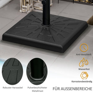Sonnenschirmständer Kunstharz 19kg Ø32-48mm Schwarz