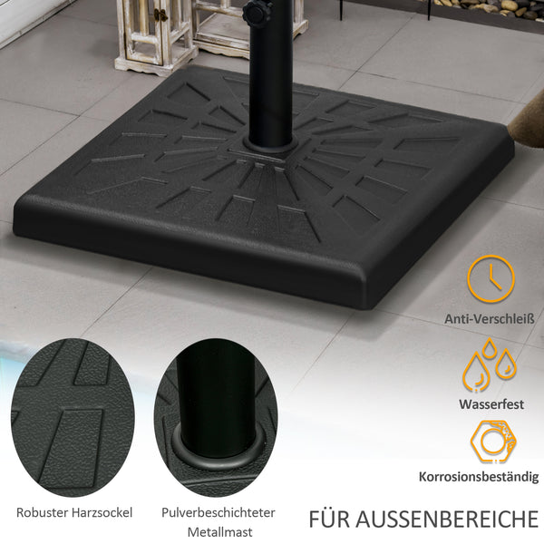 Sonnenschirmständer Kunstharz 19kg Ø32-48mm Schwarz