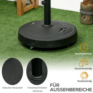 Sonnenschirmständer Kunstharz 23.5kg mit Rollen Schwarz