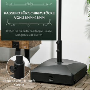 Sonnenschirmständer Metall 43-60kg mit Rollen Schwarz