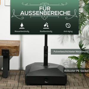 Sonnenschirmständer Metall 43-60kg mit Rollen Schwarz