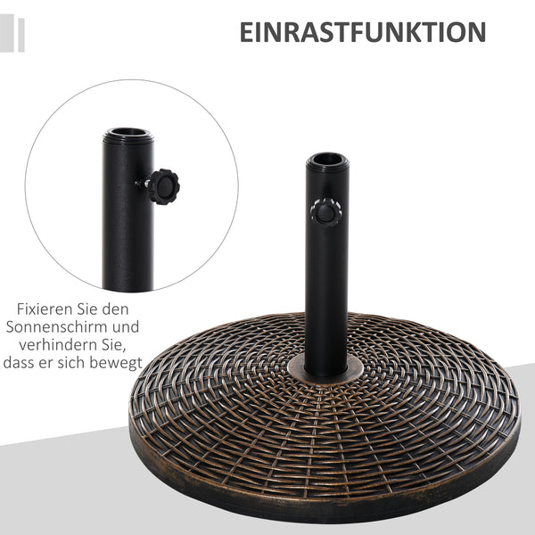 Sonnenschirmständer Rattanoptik für Garten und Terrasse 25kg