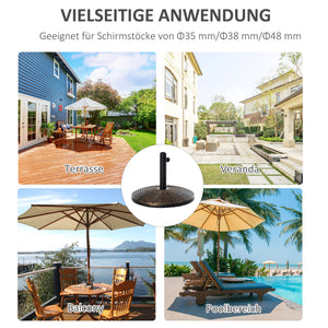 Sonnenschirmständer Rattanoptik für Garten und Terrasse 25kg