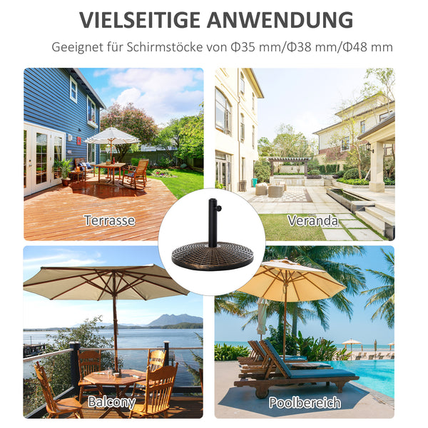 Sonnenschirmständer Rattanoptik für Garten und Terrasse 25kg