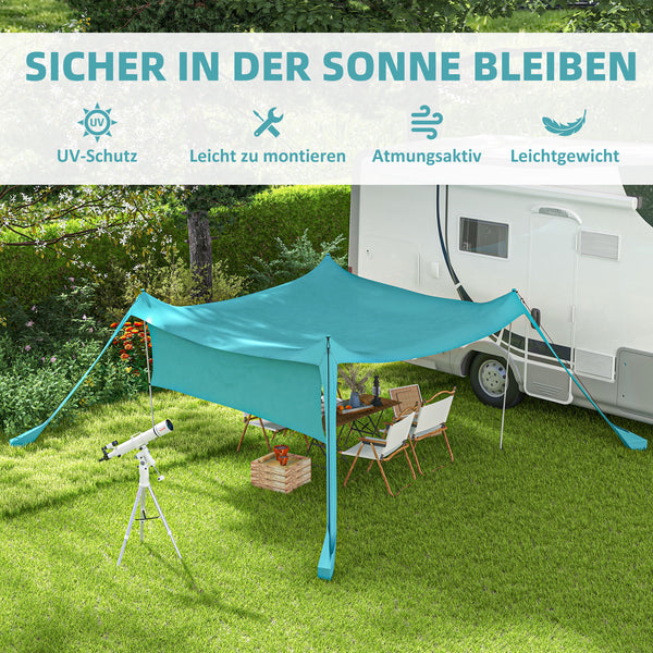 Sonnensegel wasserdicht 3x3x2m mit Tragetasche Blau