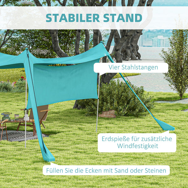 Sonnensegel wasserdicht 3x3x2m mit Tragetasche Blau