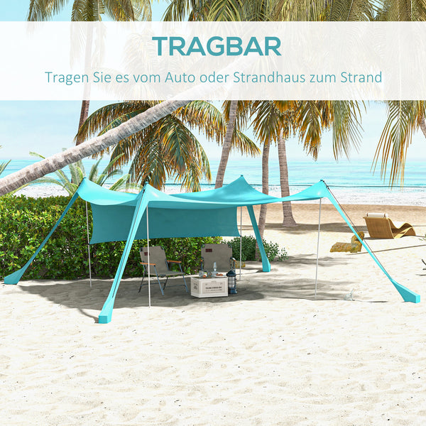 Sonnensegel wasserdicht 3x3x2m mit Tragetasche Blau