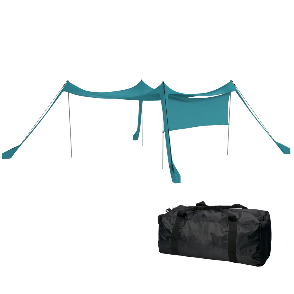 Vela parasole impermeabile 3x3x2m con borsa per il trasporto, blu