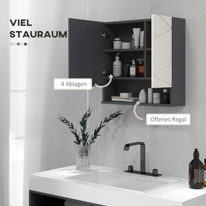 Spiegelschrank Bad mit verstellbaren Regalen weiss