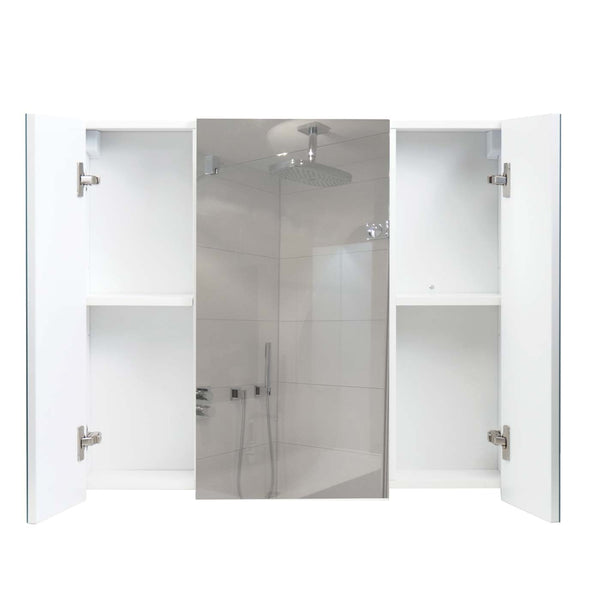 Spiegelschrank Badschrank Hängeschrank 6 Regalböden 70x80x16cm Hochglanz weiss
