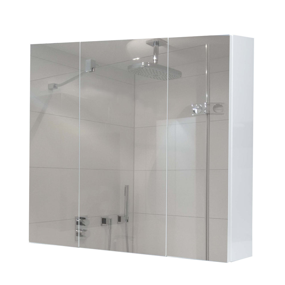 Spiegelschrank Badschrank Hängeschrank 6 Regalböden 70x80x16cm Hochglanz weiss