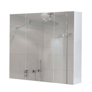 Spiegelschrank Badschrank Hängeschrank 6 Regalböden 70x80x16cm Hochglanz weiss