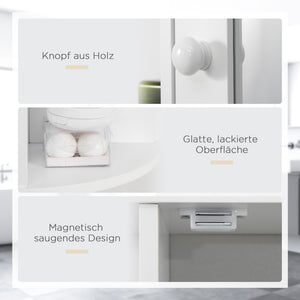 Spiegelschrank Hängeschrank Bad 66x17x63cm 8 Fächer Weiss
