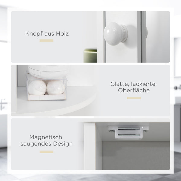 Spiegelschrank Hängeschrank Bad 66x17x63cm 8 Fächer Weiss