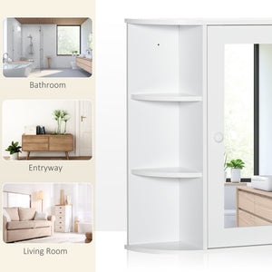 Spiegelschrank Hängeschrank Bad 66x17x63cm 8 Fächer Weiss