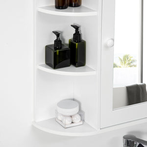 Spiegelschrank Hängeschrank Bad 66x17x63cm 8 Fächer Weiss