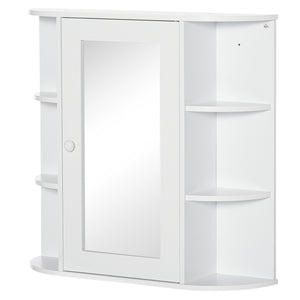Spiegelschrank Hängeschrank Bad 66x17x63cm 8 Fächer Weiss